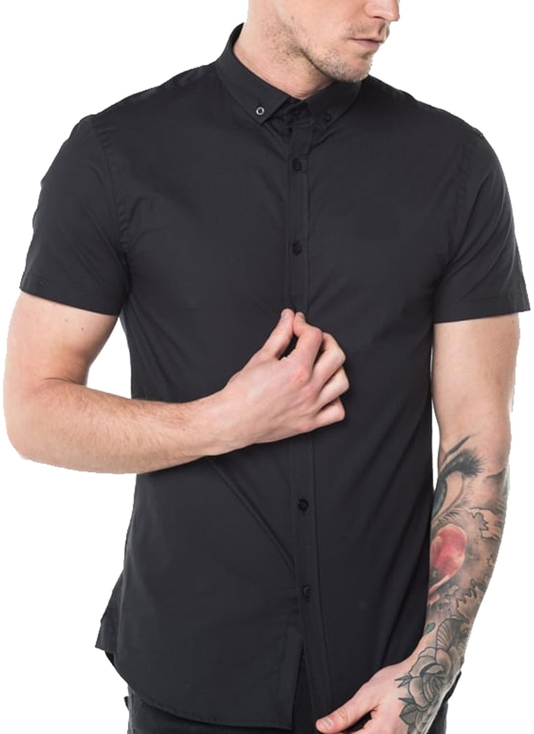 youthquake half sleeves button down linen shirt for mens