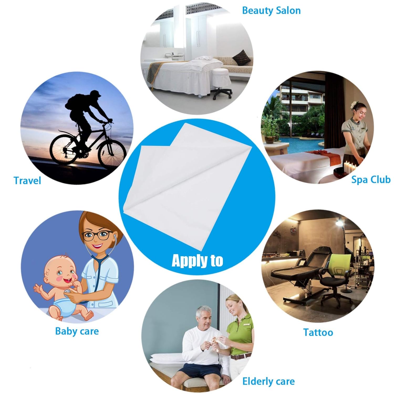 AQUEENLY 20PCS Spa Bed Sheets Disposable Massage Table Sheet Waterproof Bed Cover Non-woven Fabric, 31" x 67" : Beauty