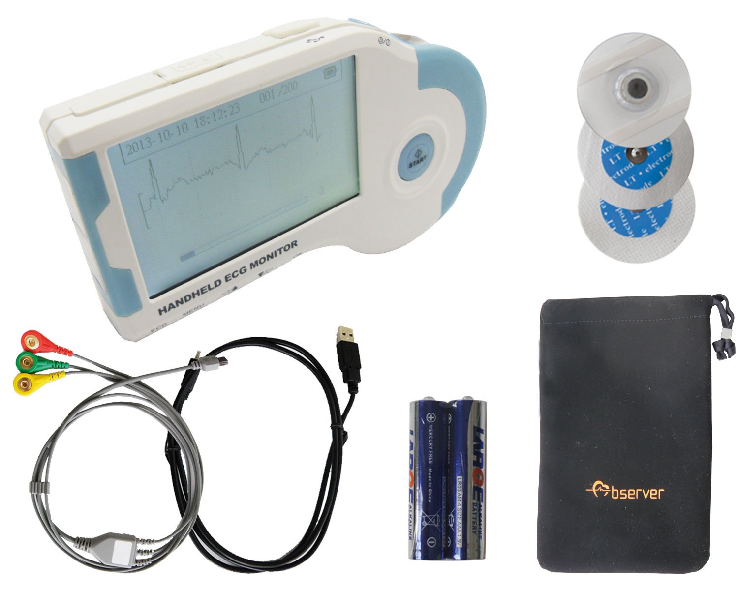 Angebot! handliches EKG Gerät zum erstellen des EKG's inklusive Zubehör: Amazon.de: Drogerie ...