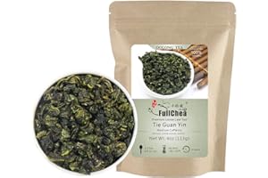 FullChea - Anxi Tieguanyin Tea - Best Oolong Tea Loose Leaf - Tie Guan Yin Tea - Iron Goddess of Mercy with Orchid Aroma - Deliciously Smooth Taste - 4oz / 113g