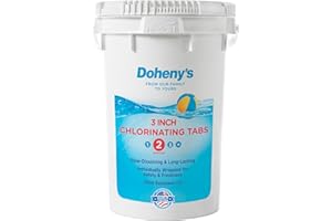 DOHENY'S Doheny’s 3-Inch Stabilized Chlorine Tablets for Sanitizing Swimming Pools | 99% Pure Tri-Chlor, 90% Available Chlorine | Long-Lasting, UV-Protected, Slow-Dissolving | Individually Wrapped 50lb Bucket