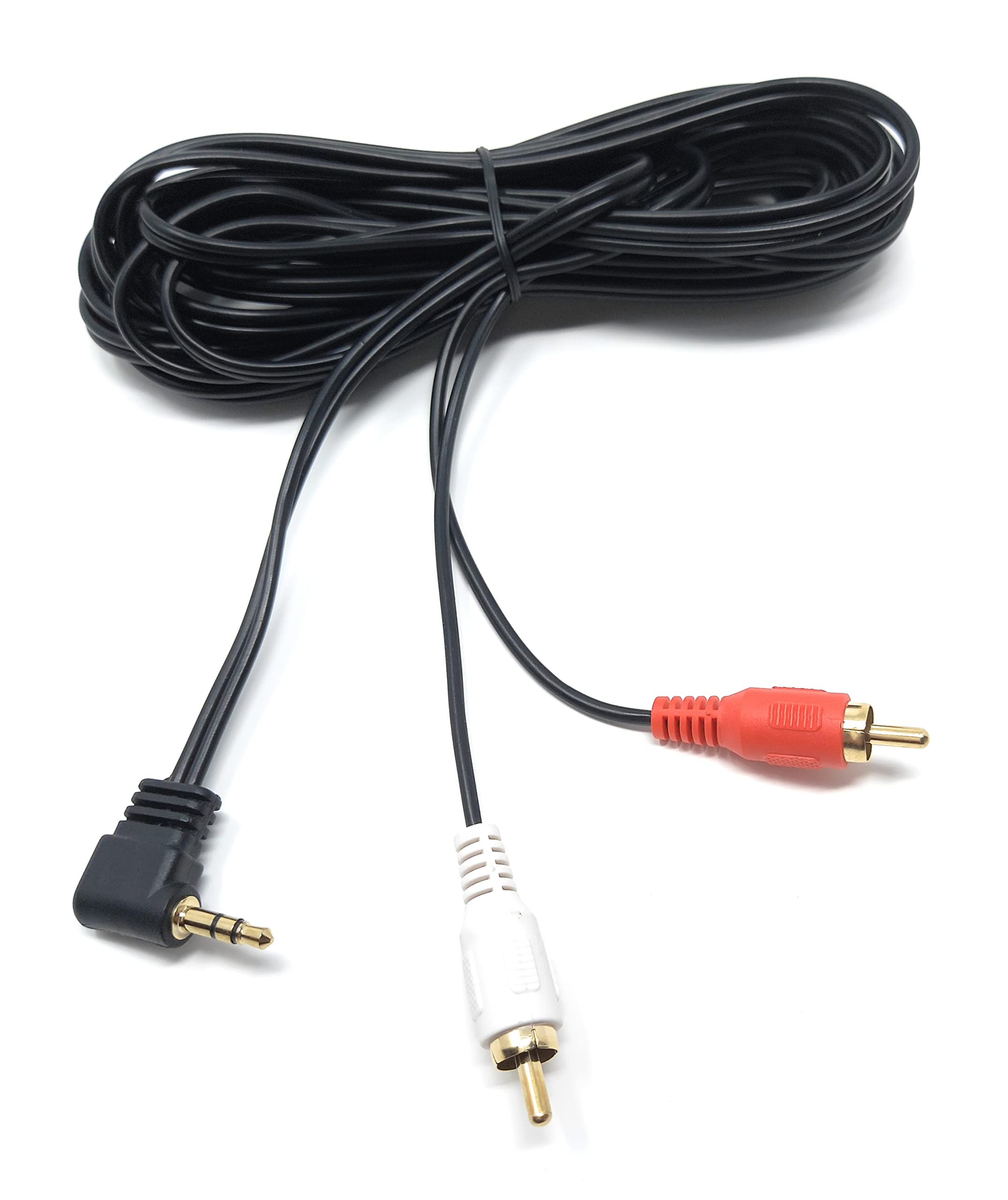 DRUT 5m 3.5mm to RCA Jack Right Angled AUX Stereo Audio Cable Gold Plated Connectors 16.5ft