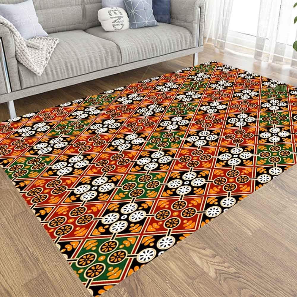 Capsceoll 3X5 Area Rugs Soft Area Rug, Batik Pattern to