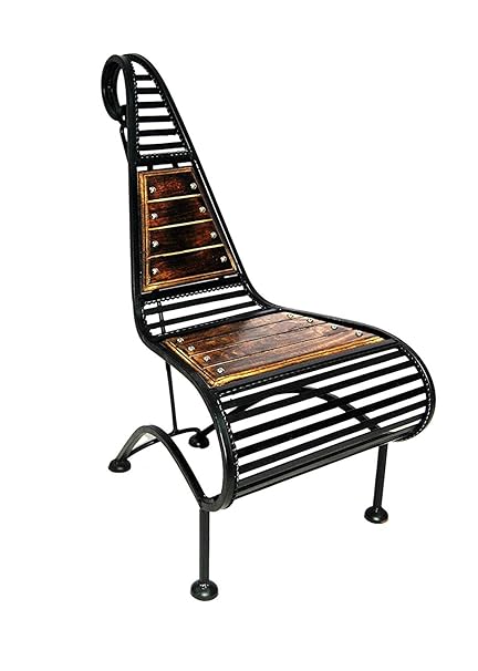 Kraftee Wooden Premium Quality Solid Beautiful Wood Handmade Handicraft Living Room Chair and Bar Chair (Walnut)