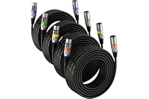 EBXYA XLR Cable 20ft 4 Pack - Mic Cables Balanced DMX Cable Male to Female Suitable for Microphones, Radio Station, Stage Lighting