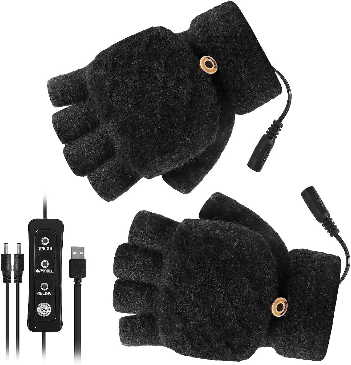 USB Heated Gloves, Yinuoday Unisex Winter Electric Heating Gloves