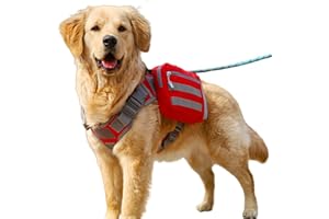 GooCare Dog Hiking Backpack, for 30-60kg Large Dogs, Dog Travel Backpack, Dog Hiking Pack, 5 Adjustable Buckles, Large Capaci