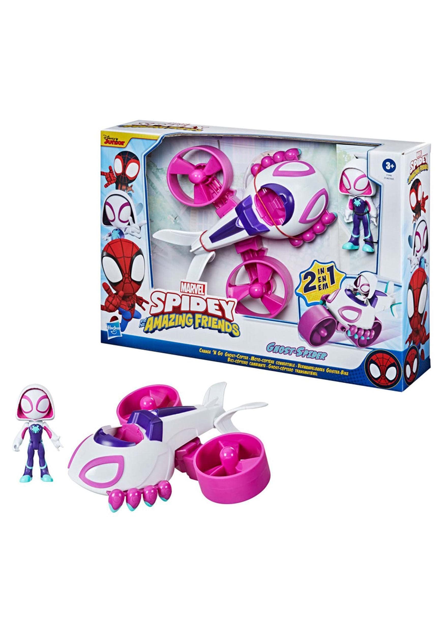 SPIDEY AND HIS AMAZING FRIENDS Hasbro Collectibles -2 In 1 CopterCycle, Multi-coloured, F1946