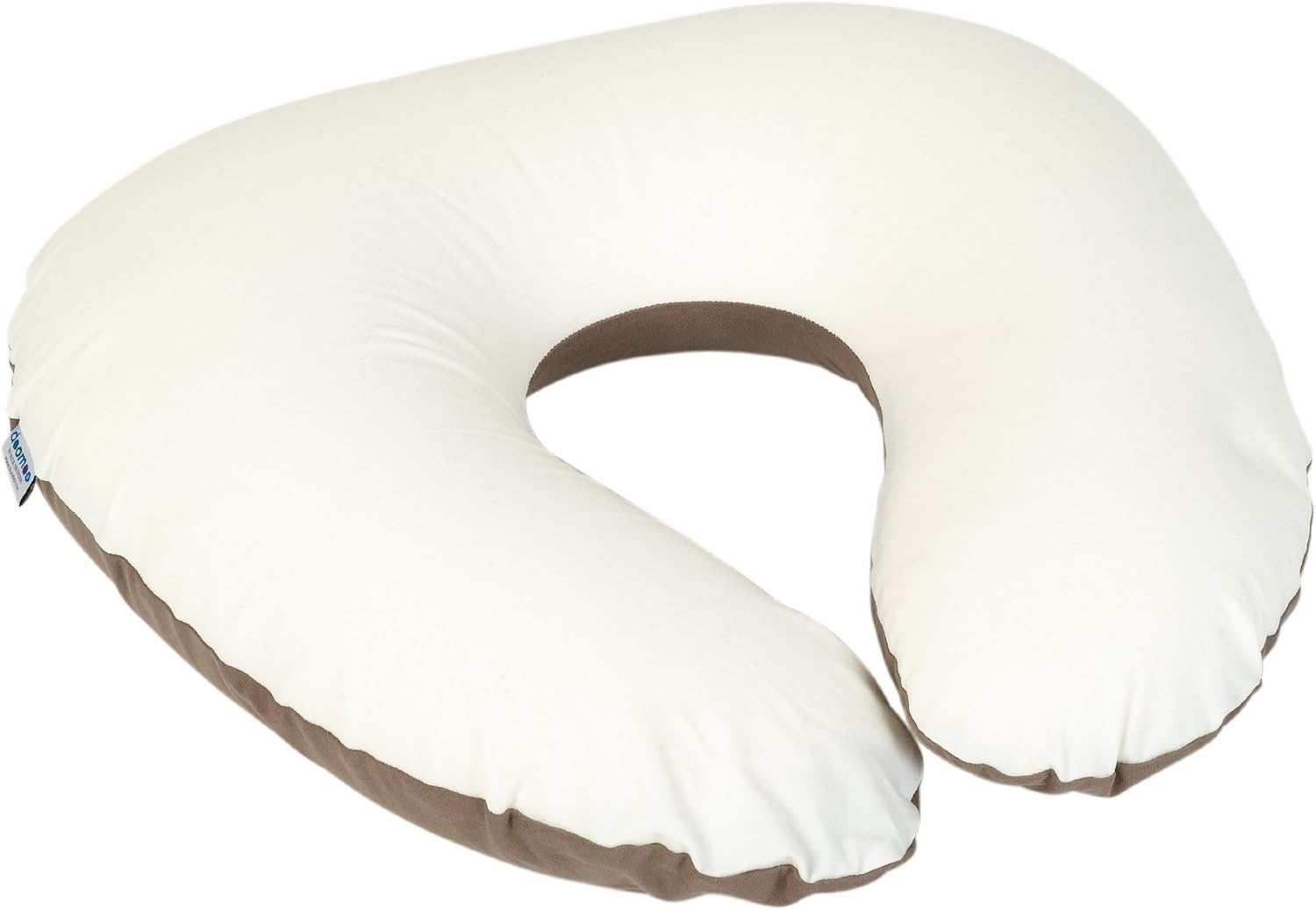 Doomoo Softy Multi-Use Breastfeeding Pillow for Newborn (White/ Taupe