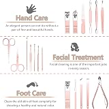 URAQT Nail Clippers 18-Piece Manicure Set with Leather Case - Stainless Steel view 2
