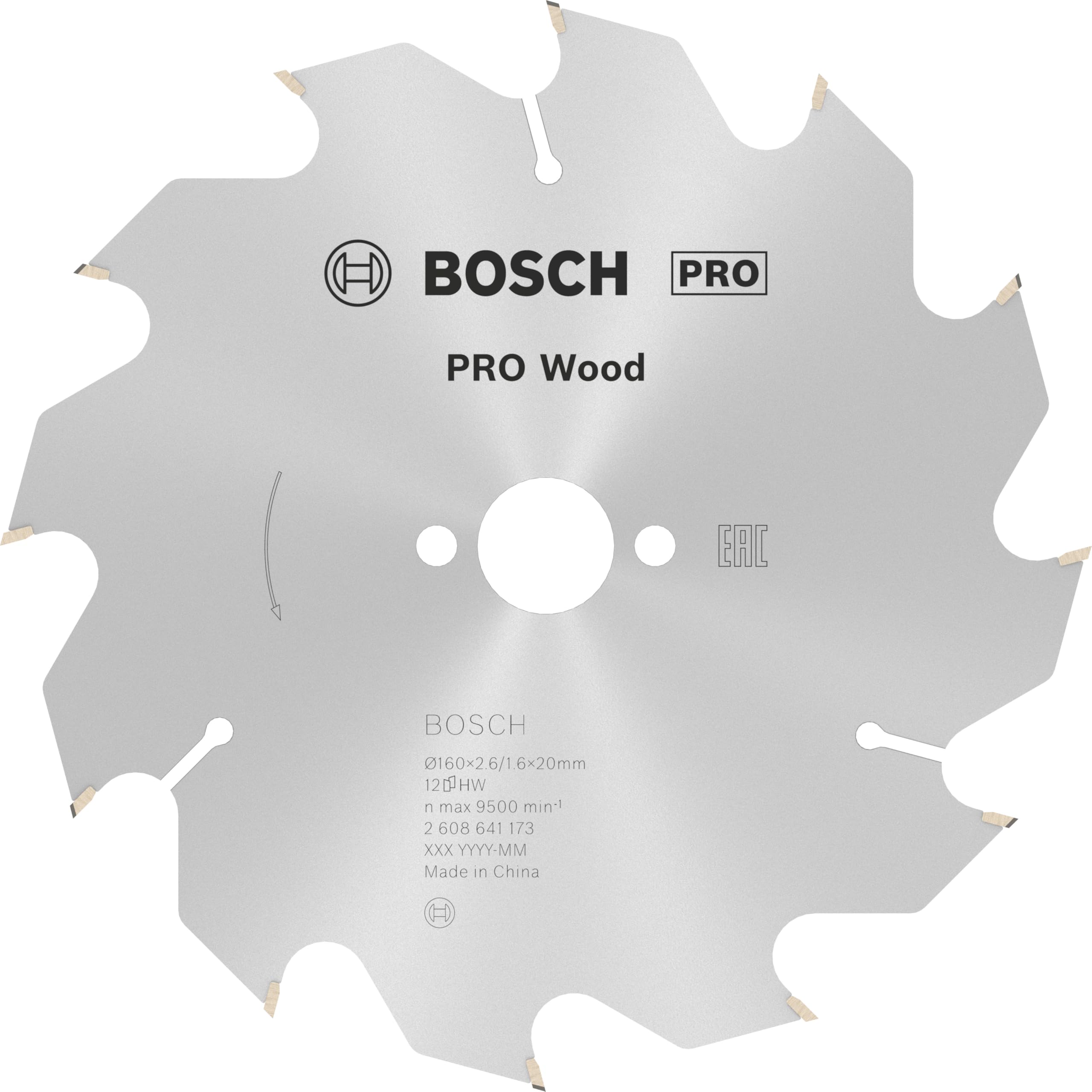 Bosch 1x PRO Wood Circular Saw Blade for Corded Hand-Held Circular Saws (for Softwood, Hardwood, Ø mm, Professional Accessory Hand-Held Circular Saw)