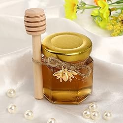 XING-RUIYANG 1.5 oz Hexagon Mini Glass Honey Jars