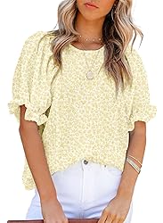 Dokotoo Summer Tops for Women Cute Floral Print