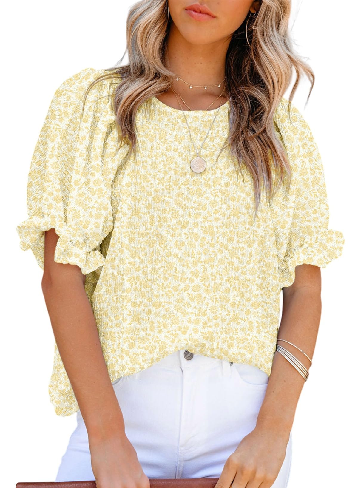 Dokotoo Summer Tops for Women Cute Floral Print