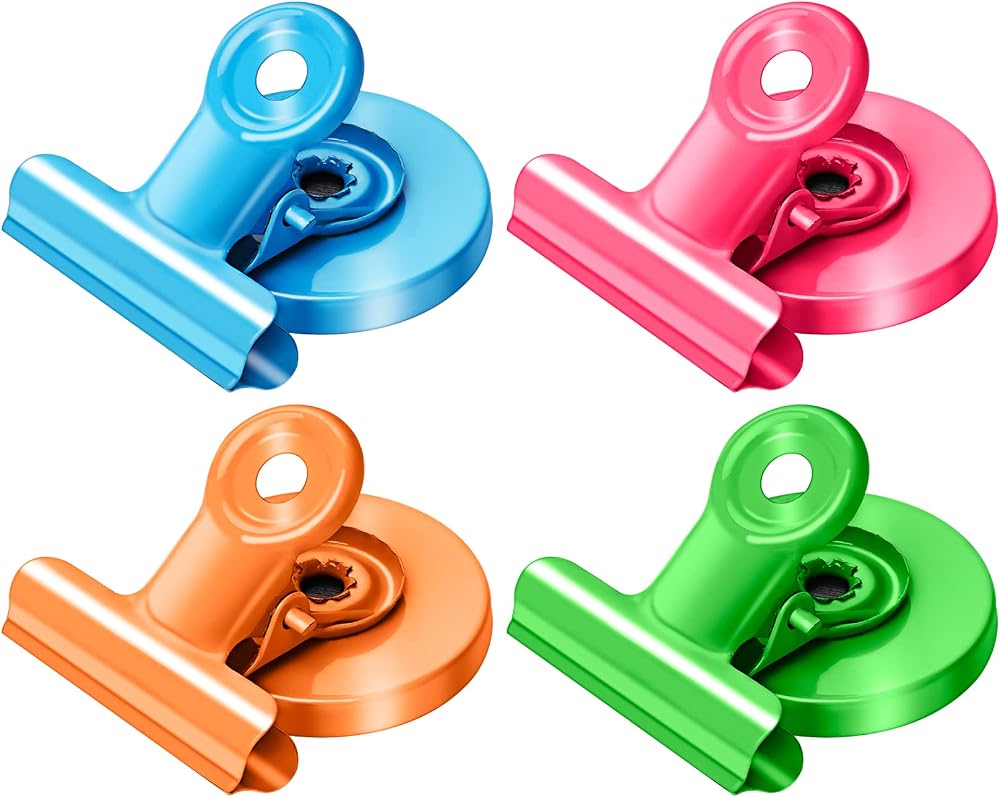 Artcut 4 Pack Magnetic Clips Colorful Fridge Whiteboard Magnets Strong