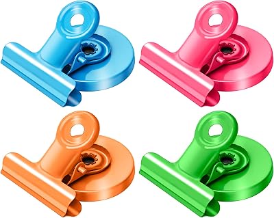 Artcut 4 Pack Magnetic Clips Colorful Fridge Whiteboard Magnets Strong