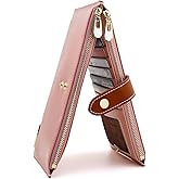 ANDOILT Women's Genuine Leather Wallet RFID Blocking Credit Card Holder Zipper Purse Cell Phone Handbag