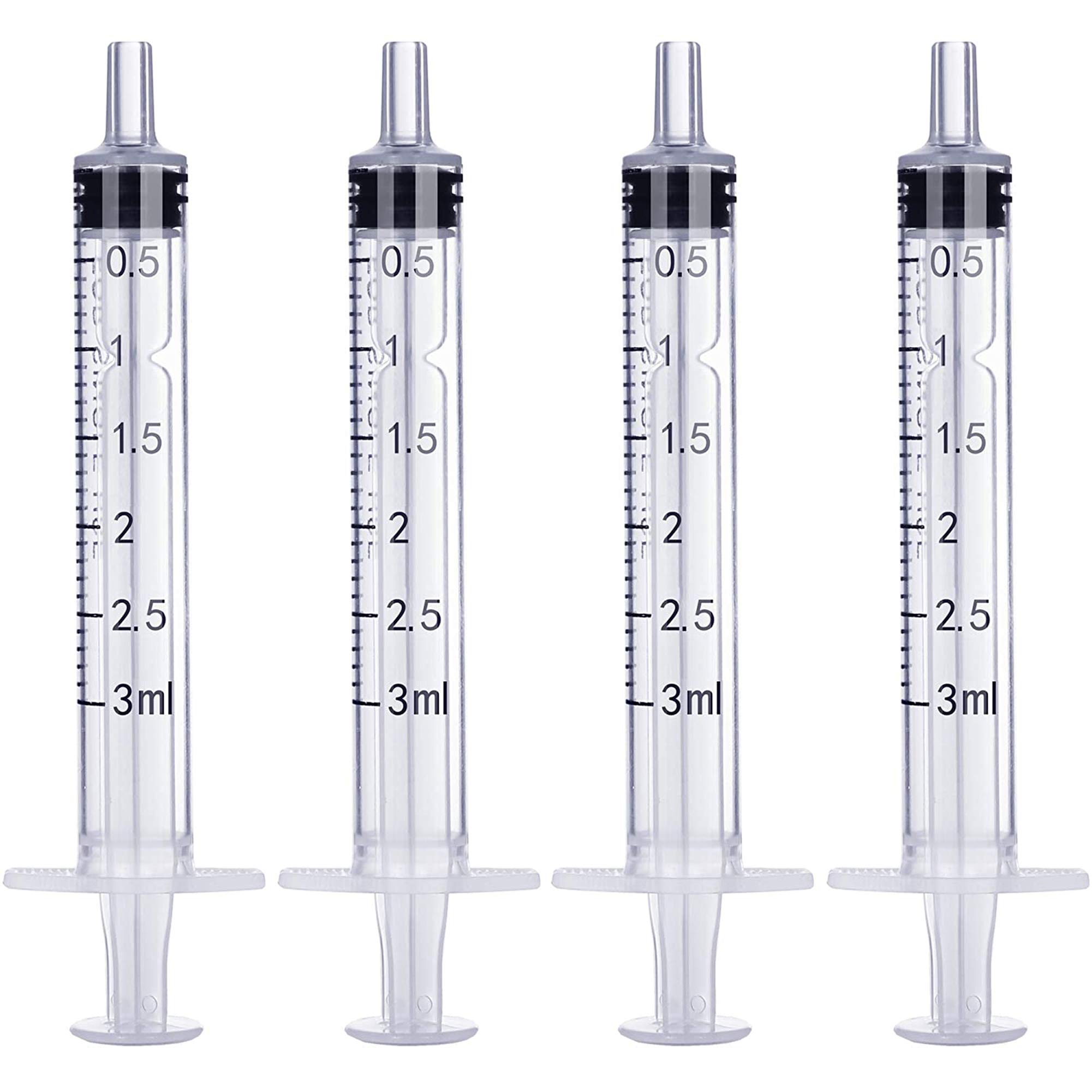 Photo 1 of  3ml 3cc Plastic Syringe with Measurement, Without Needle, Individual Sealed Wrapped for Refilling and Measuring Liquids, Scientific Labs, Feeding Pets or Little Animals