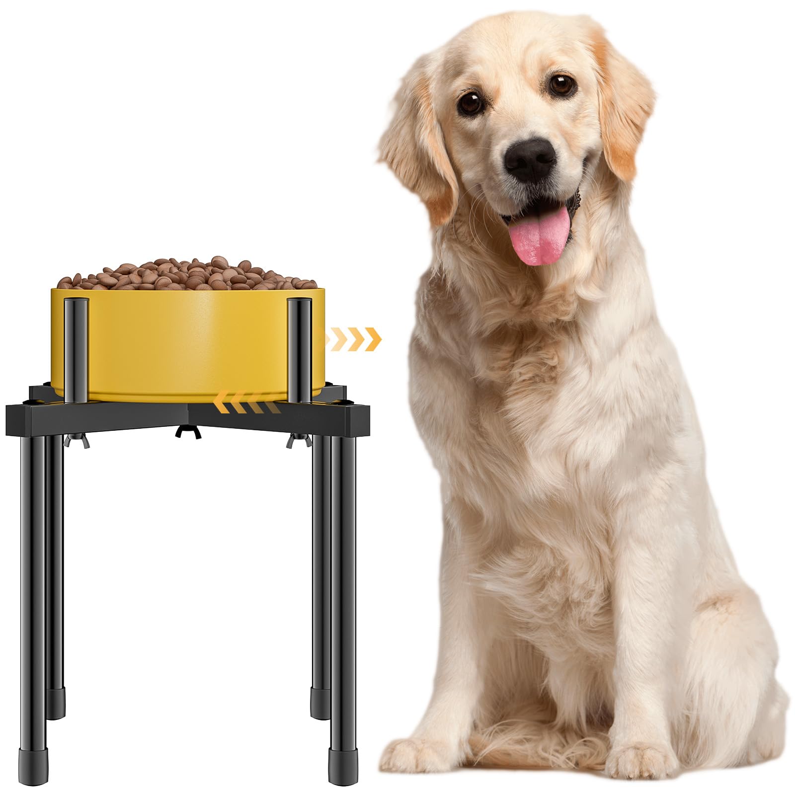 Photo 1 of Elevated Dog Bowl Holder: Single Raised Dog Bowl Stand - Adjustable Width Food Stand for Large, Medium and Small Dogs