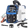 AZZUNO 135 Amp MIG Welder, 3 in 1 Multiprocess Welder 110V Flux Core Welder Flux MIG/Lift TIG/Stick Welding Machine Synergic Control IGBT Inverter Welder (volts, 110)