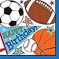 Sports Party Luncheon Napkins - 6.5" x 6.5" (16 Count), Premium Paper Napkins & Multicolor Design - Perfect For Themed Parties & Events