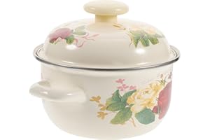 NUSITOU Cast Iron Enameled Stock Pot with Lid Thickened Soup Stew Pot for Home Kitchen