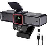 Angetube 4K Webcam for PC, UHD Computer Web Camera for Desktop with 5X Zoom | 1/1.5" Sony_Sensor, USB 3.0-A/C Plug&amp;Play, 4K@30fps, 1080P@60fps, PDAF Autofocus, Privacy Cover, 2 Microphones, Touch-Control