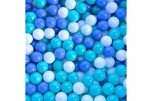 MEOGETY Ball Pit Balls 100 for Toddlers Crush Proof Plastic Balls for Ball Pit Phthalate Free BPA Free Colorful Pit Balls for Kids Babies Pool Play Tent Gift 2.2 Inches (Blue Green White)