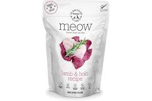 THE NEW ZEALAND NATURAL PET FOOD CO. The New Zealand Natural Pet Food Co Meow Freeze Dried Cat Food - Lamb & Hoki Recipe, High Protein Treats, Meals & Toppers, Dry Cat Food,1.76 oz
