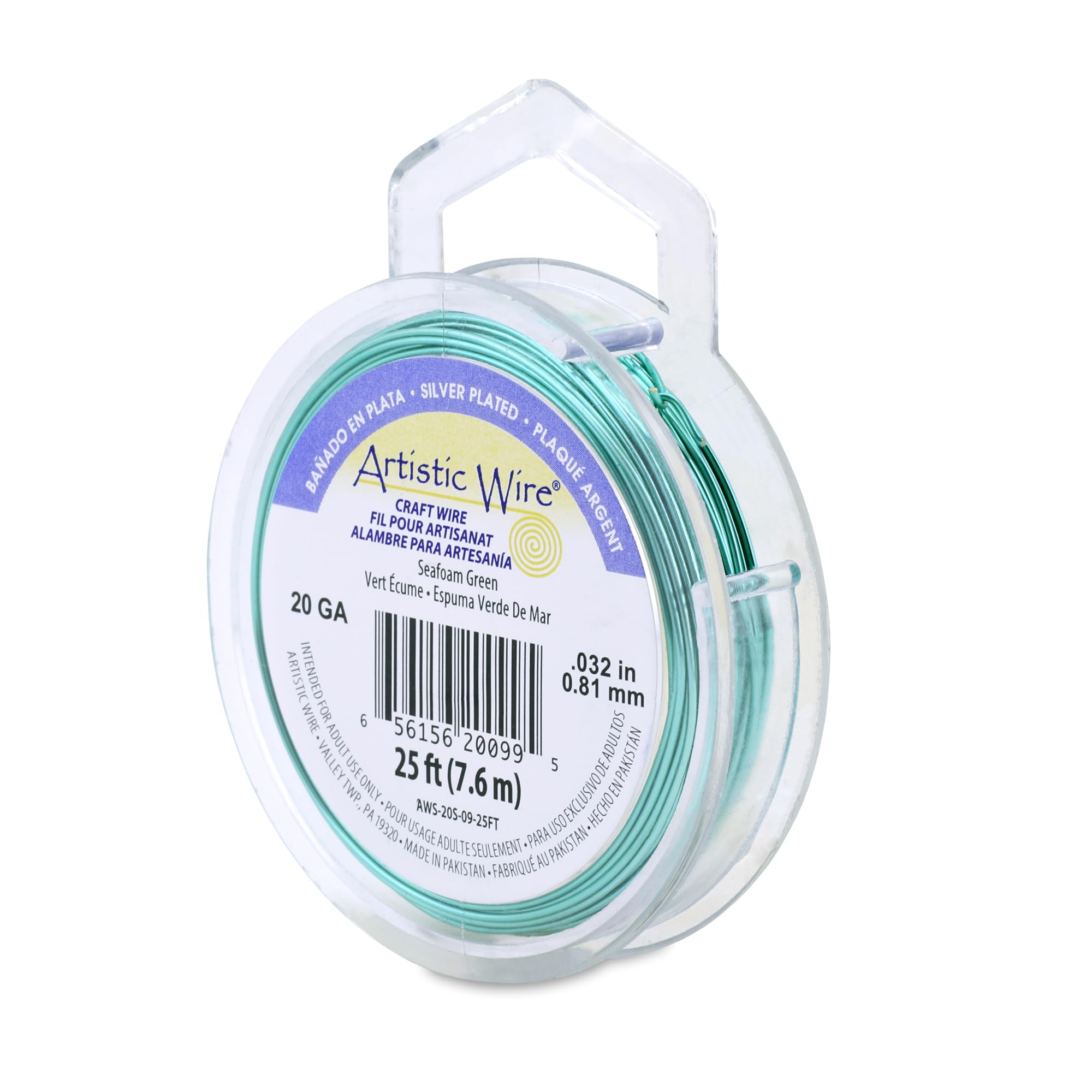 Artistic Wire Beadalon 20-Gauge Silver Plated Sea foam Green Coil Wire, 25-Feet — image 1