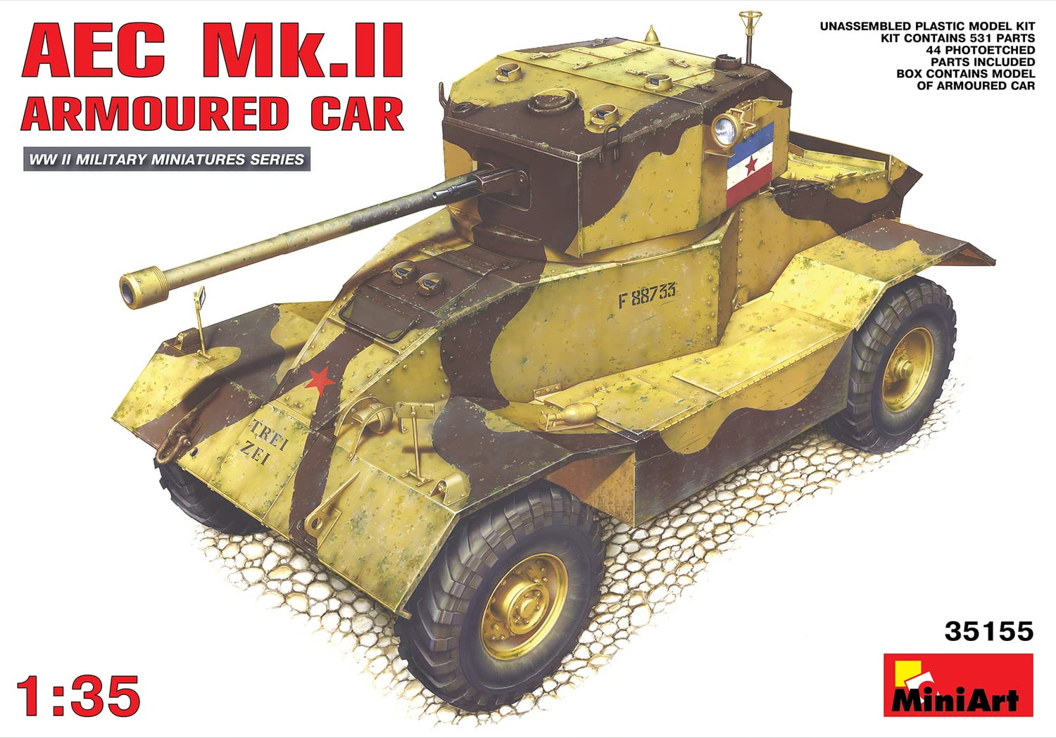 Miniart 1:35 Scale AEC Mk.2 Armoured Car Plastic Model Kit
