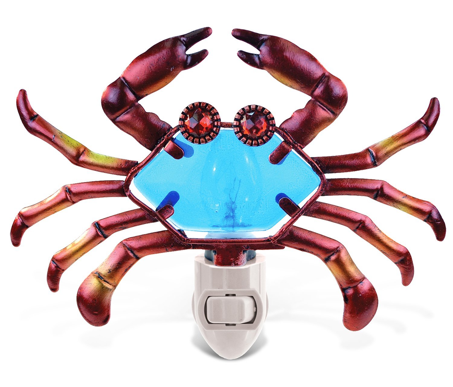 Puzzled Crab Night Light, 7 Inch Plug In Decorative Wall Lamp Manual On & Off Portable Lights for Stairway, Bedroom, Bathroom Marine Sea Life Themed Accessory Home & Kitchen Decor