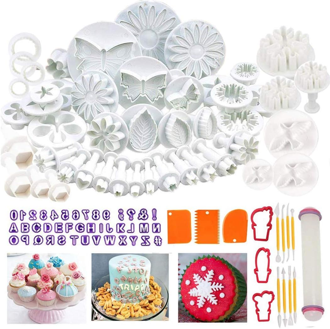 BSET BUY DIY 101tlg. Blumen Fondant Ausstecher torten Werkzeug torten zubehör Backen Fondant Stempel Tortendeko Ausstechformen