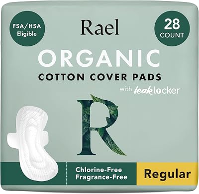 Rael Organic Cotton Cover Sanitary Towels Regular Absorbency with Wings