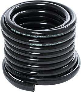 Hydrofarm HGTB50GF 1/2-Inch Black, 25 Foot Roll Tubing, feet