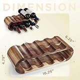 Mardili Free Standing Acacia Wood Wine Rack 8 Bottle Holder Stand view 2