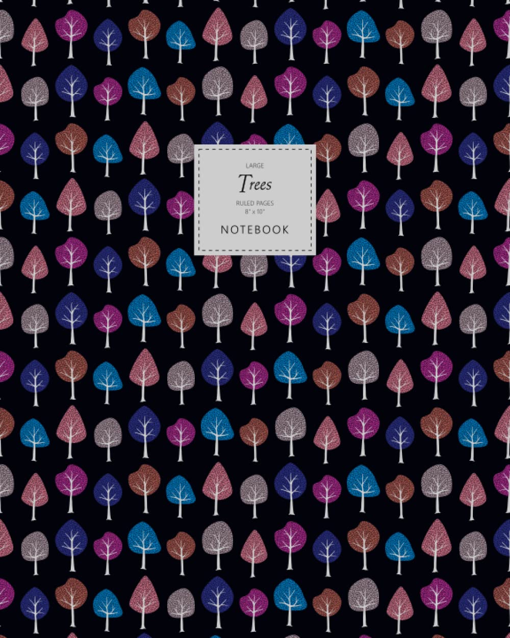 Trees Notebook - Ruled Pages - 8x10 - Large (Dark)
