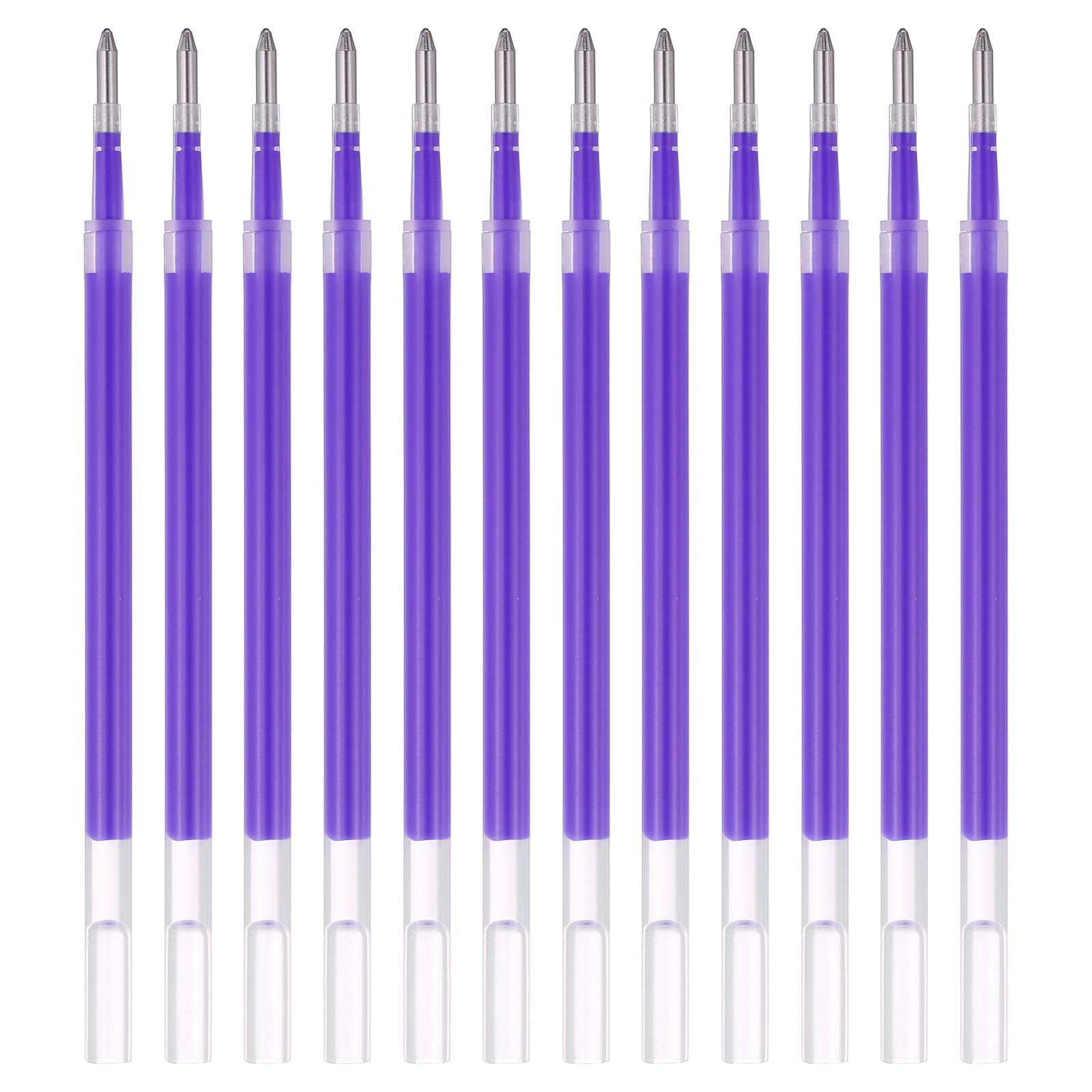 PATIKIL Gel Pen Refills, 12 Pcs 0.8mm Medium Point Neon Coloring Gel Ink Pen Replace Refills for Retractable Click Pens Writing Drawing Doodling Office Study Classroom Supplies, Purple