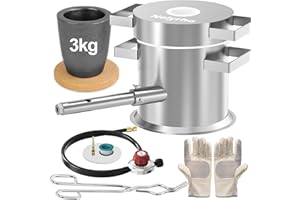 Nelyrho 3KG Propane Smelting Furnace Kit for Beginners – Easy-to-Use Portable Metal Smelter with Crucible, Tongs & Fire Brick – Ideal for DIY Gold, Silver, Copper, Aluminum Casting