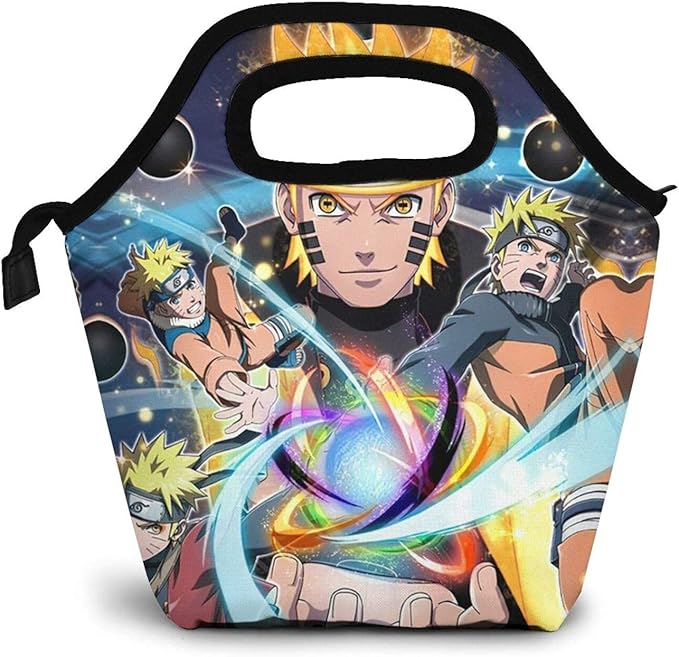 KINGAM Naruto Lunch Bag,Sasuke Food cooler bag,Reusable Insulated