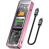 DOCKCASE Explorer Edition M.2 NVMe SSD Enclosure,Support 10s PLP Prevents Write Data Loss,USB 3.2 Gen 2 Type-C (10 Gbps), fits NVMe PCIe,Size 2230/2242/2260/2280,Support M-Key B+M Key UASP