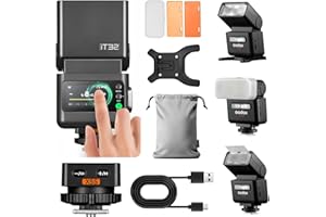 Godox iT32 TTL Camera Flash with X5S Wireless Trigger, 2.4GHz HSS 1/8000s, GN18, LCD Touchscreen, LED Modeling Light Compatib
