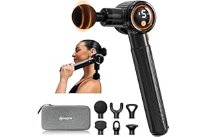 NAPRE Massage Gun with Extension Handle and 3 Adjustable Angles,Deep Tissue Back Massage for Neck/Shoulders/Waist/Legs/Body Pain Relief,Handheld Percussion Muscle Massager with Portable Case,Black