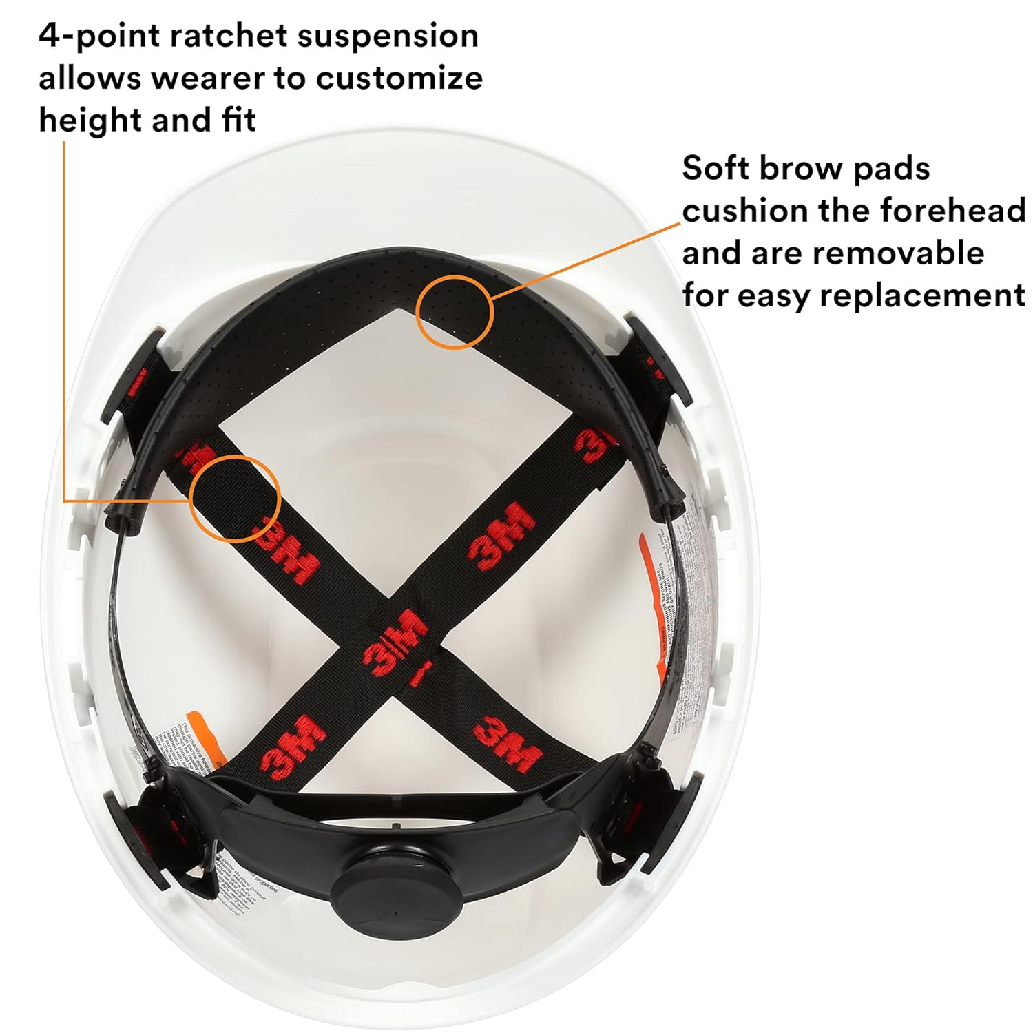 3M Hard Hat, White, Lightweight, Adjustable 4-Point Ratchet, H-701R: Hardhats: Industrial & Scientific