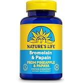 Nature's Life Bromelain &amp; Papain | Proteolytic Enzymes for Digestive Support &amp; Comfort | from Pineapple &amp; Papaya | 250mg Ea | 100 Vegetarian Capsules