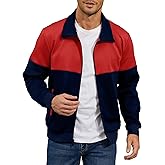 HYPESTFIT Men’s Lightweight Casual Bomber Jacket Track Running Athletic Varsity Coat