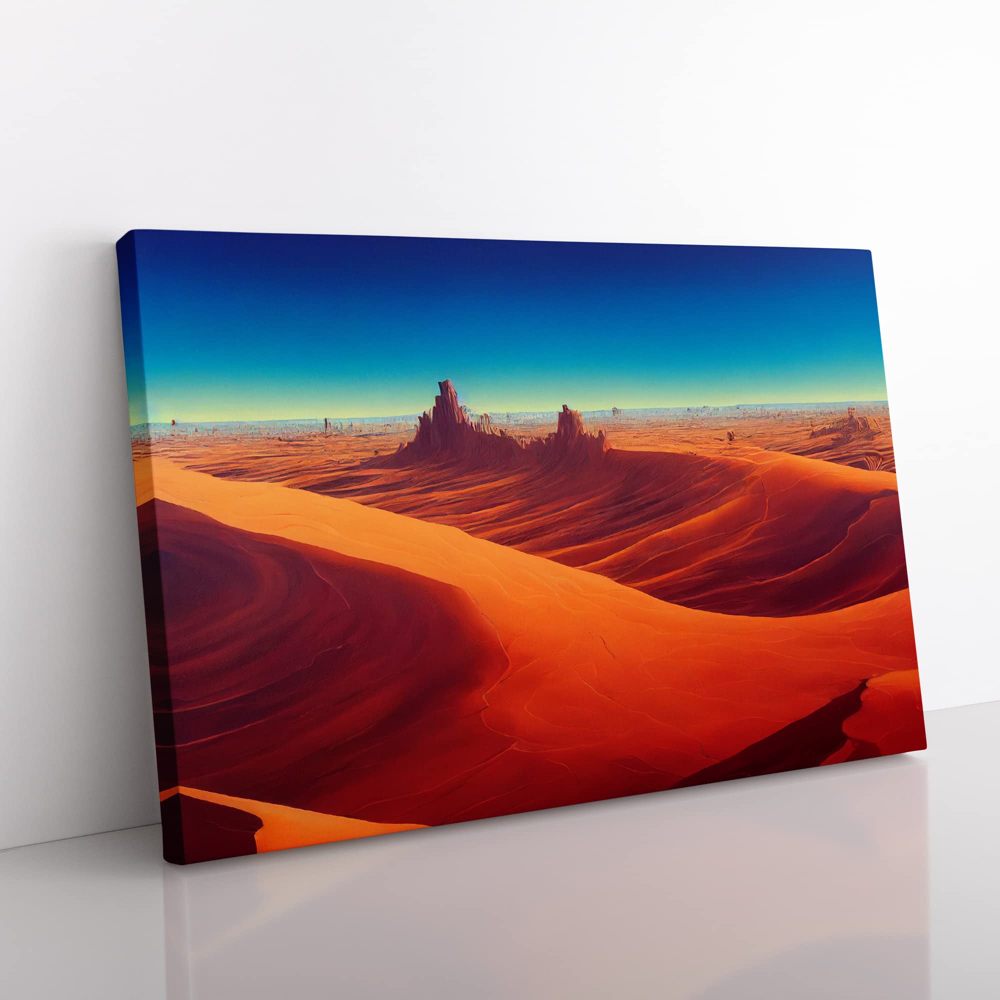 A Pure Desert Canvas Wall Art Print Ready to Hang, Framed Picture for Living Room Bedroom Home Office Décor, 50x35 cm (20x14 Inch)