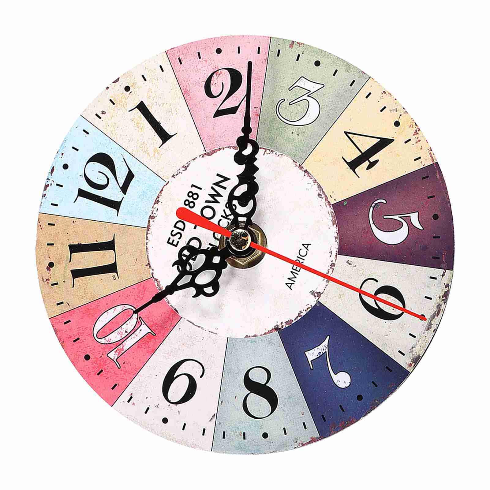 Akozon Vintage MDF Round Wall Clock, Creative Battery Operated Antique Home Office Decor – Stylish and Eco-Friendly, Fits Any Room