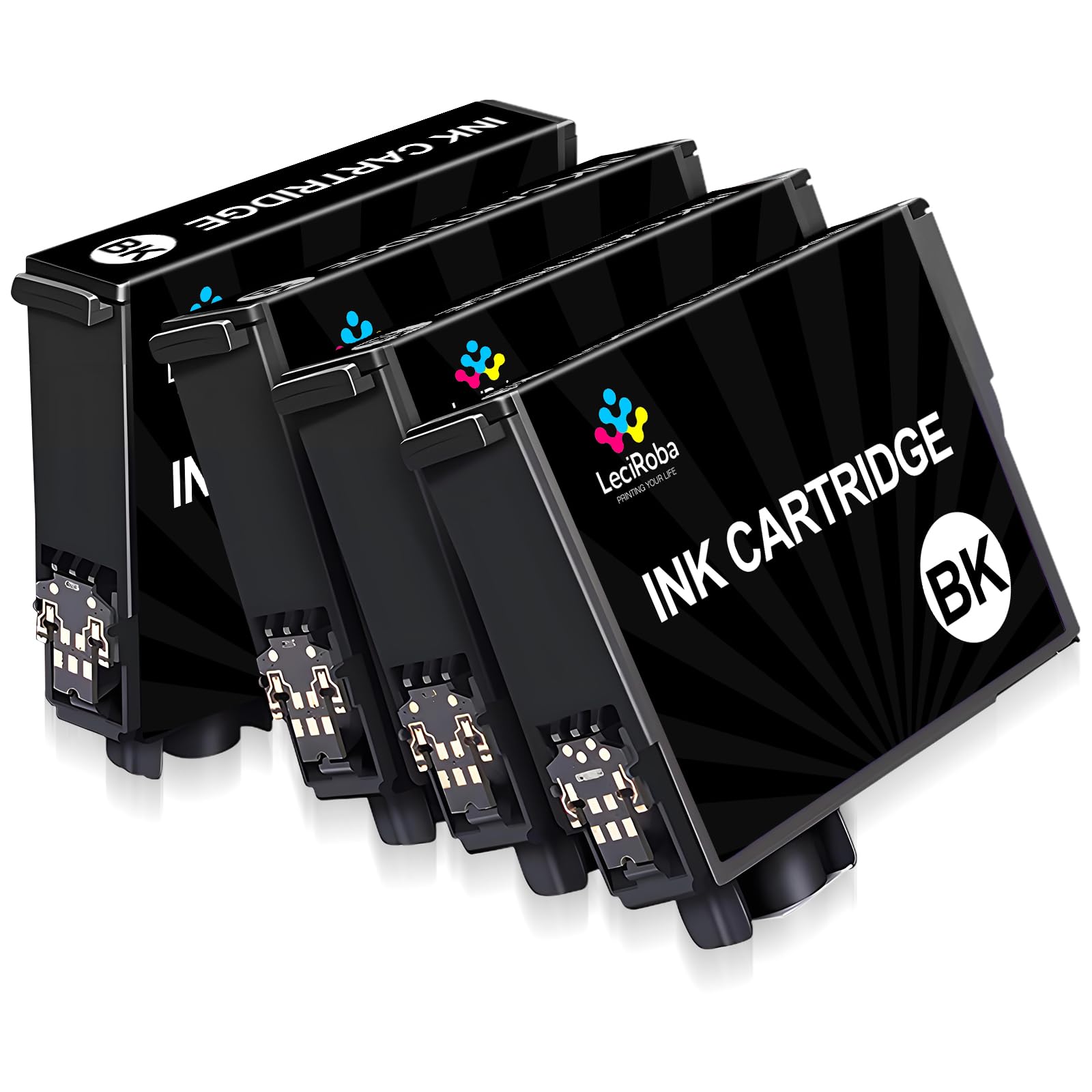 LeciRoba Ink Cartridge Replacement for Epson 603XL Use with XP-2100 XP-2150 XP-3100 XP-3150 XP-4100 XP-4150 XP-4155 Workforce WF-2810 WF-2820 WF-2840 WF-2870 Printer(4 Black)