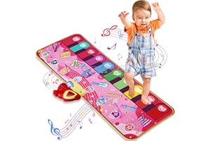 HCFJEH Piano Mat for Toddlers 1-3 with 8 Music Sounds,Toddler Music Floor Piano Play Mat Toys for 1 2 3 4 5 Year Old Baby Girl Birthday Gift